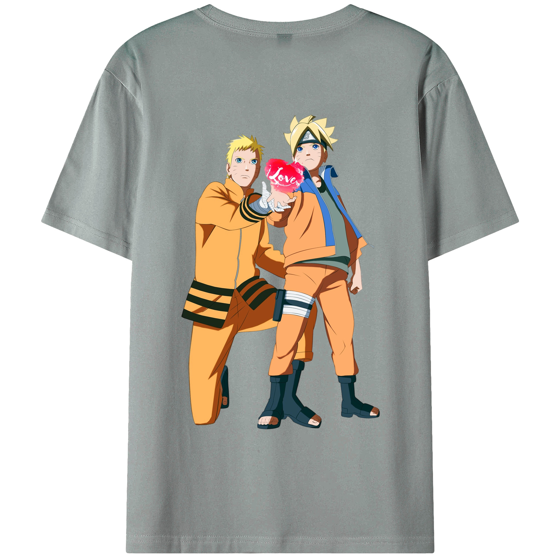 （画像用） NARUTO -ナルト- うずまき ボルト Uzumaki Boruto 綿100％ メンズ半袖Tシャツ（バックプリント） 通気性